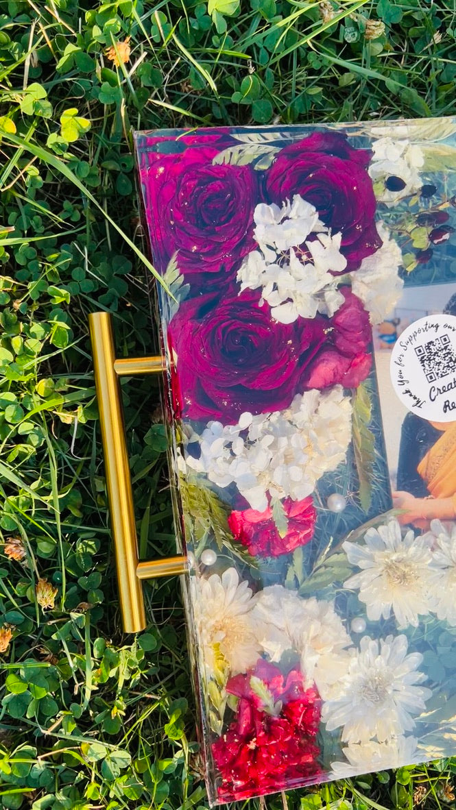 Custom Bouquet Preservation in Acrylic Resin Tray – Multiple Sizes 🌸✨- 3D Flower preservation