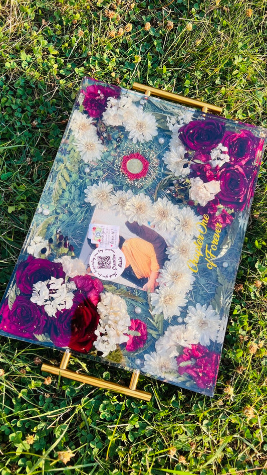 Custom Bouquet Preservation in Acrylic Resin Tray – Multiple Sizes 🌸✨- 3D Flower preservation