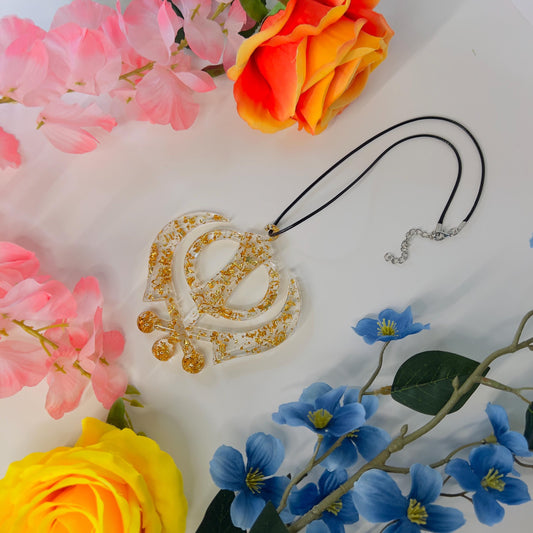 3D Khanda Sikh Car Hanging – Handmade Khanda Resin Art, Perfect Spiritual Gift